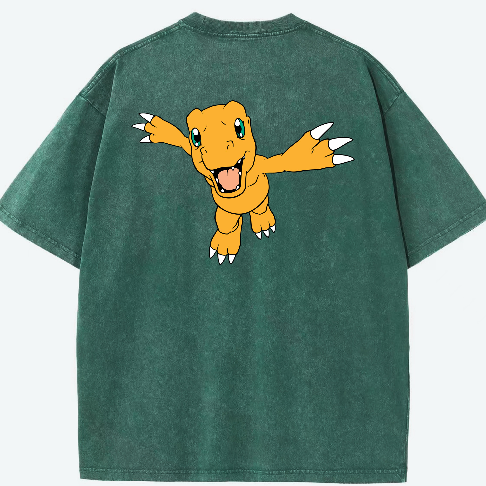 （画像用） Digimon デジタルモンスター/デジモン 綿100% ヴィンテージ風 半袖Tシャツ（背面プリント）